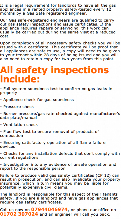 Gas Safety Certificates Ingatestone